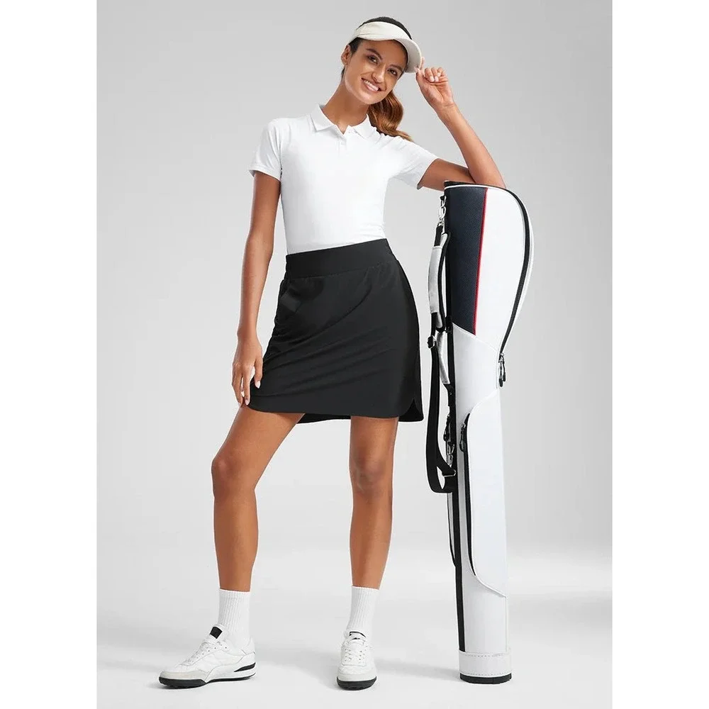 CRZ YOGA Black‎ Feathery-Fit Soft A Line Pocket Skirt 18'' Medium